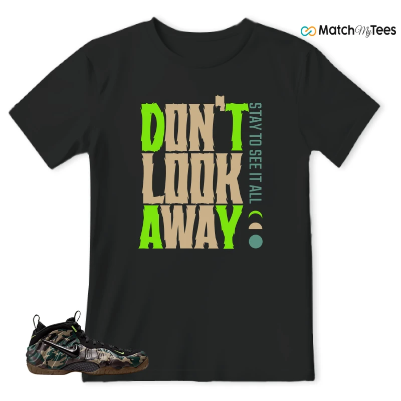 NIKE AIR FOAMPOSITE PRO GREEN CAMO SNEAKER Matching Tees t-shirt