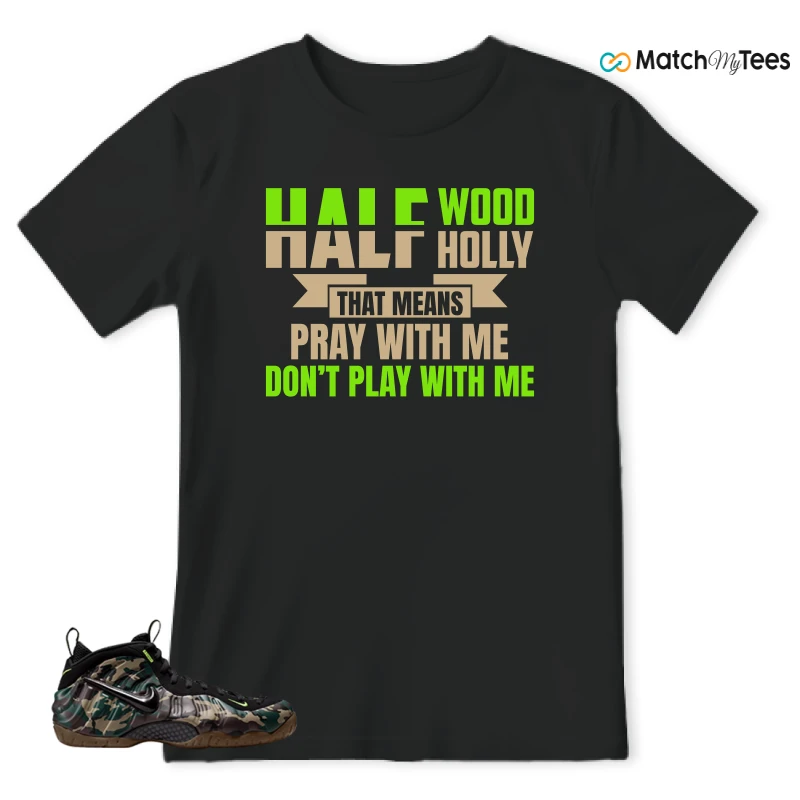 NIKE AIR FOAMPOSITE PRO GREEN CAMO SNEAKER Matching Tees t-shirt