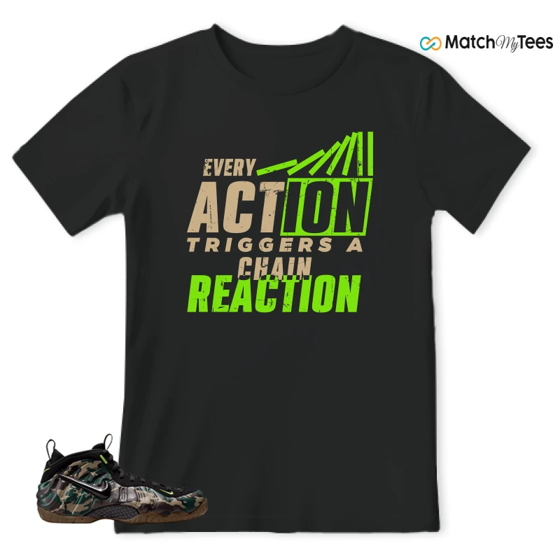 NIKE AIR FOAMPOSITE PRO GREEN CAMO SNEAKER Matching Tees t-shirt