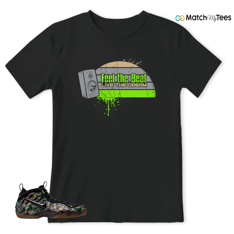 NIKE AIR FOAMPOSITE PRO GREEN CAMO SNEAKER Matching Tees t-shirt