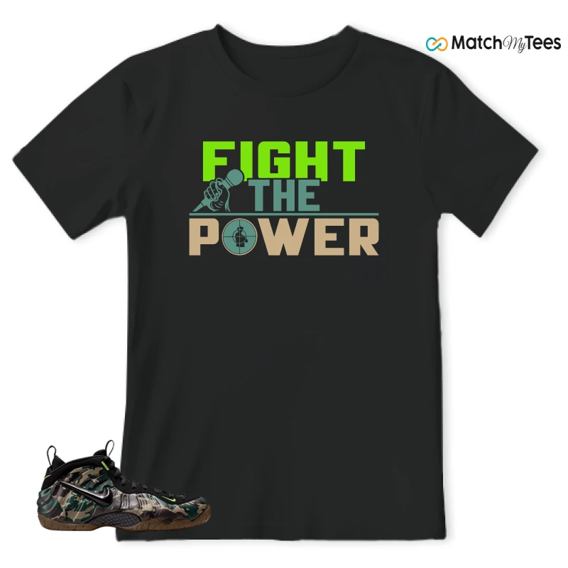 NIKE AIR FOAMPOSITE PRO GREEN CAMO SNEAKER Matching Tees t-shirt