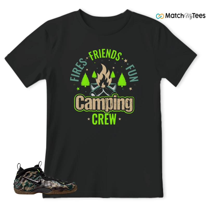NIKE AIR FOAMPOSITE PRO GREEN CAMO SNEAKER Matching Tees t-shirt