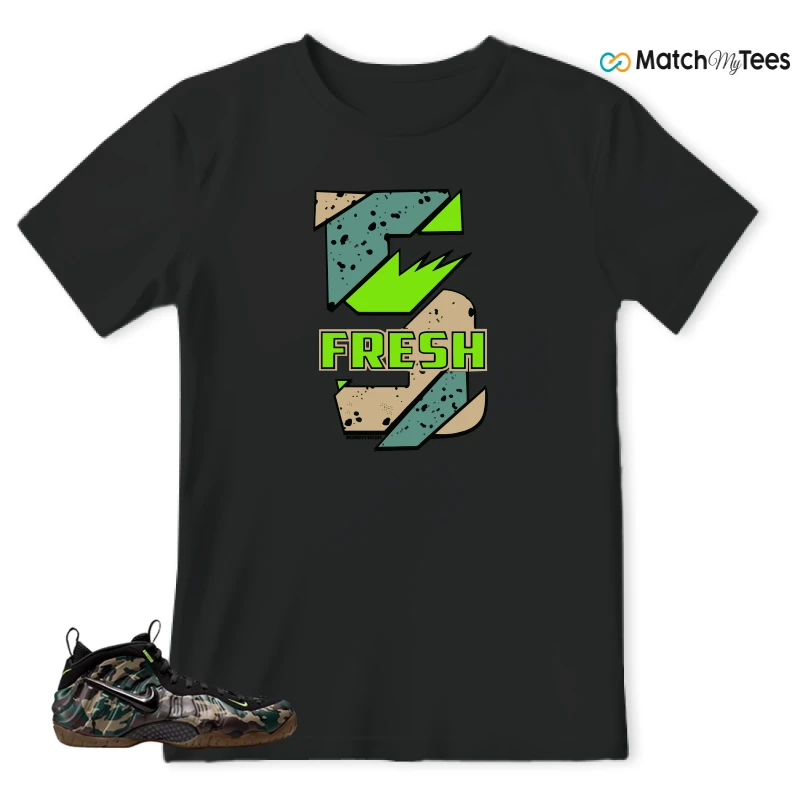 NIKE AIR FOAMPOSITE PRO GREEN CAMO SNEAKER Matching Tees t-shirt