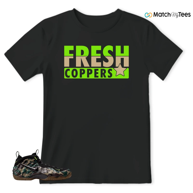 NIKE AIR FOAMPOSITE PRO GREEN CAMO SNEAKER Matching Tees t-shirt