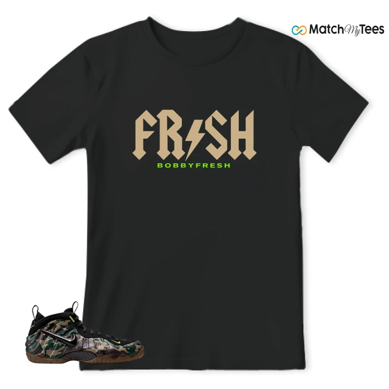 NIKE AIR FOAMPOSITE PRO GREEN CAMO SNEAKER Matching Tees t-shirt