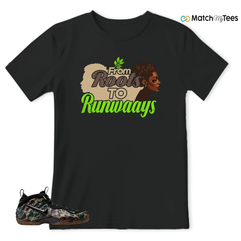 NIKE AIR FOAMPOSITE PRO GREEN CAMO SNEAKER Matching Tees t-shirt