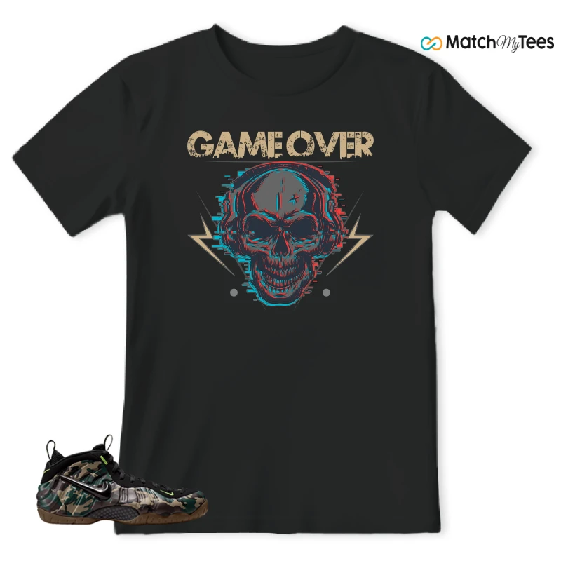 NIKE AIR FOAMPOSITE PRO GREEN CAMO SNEAKER Matching Tees t-shirt