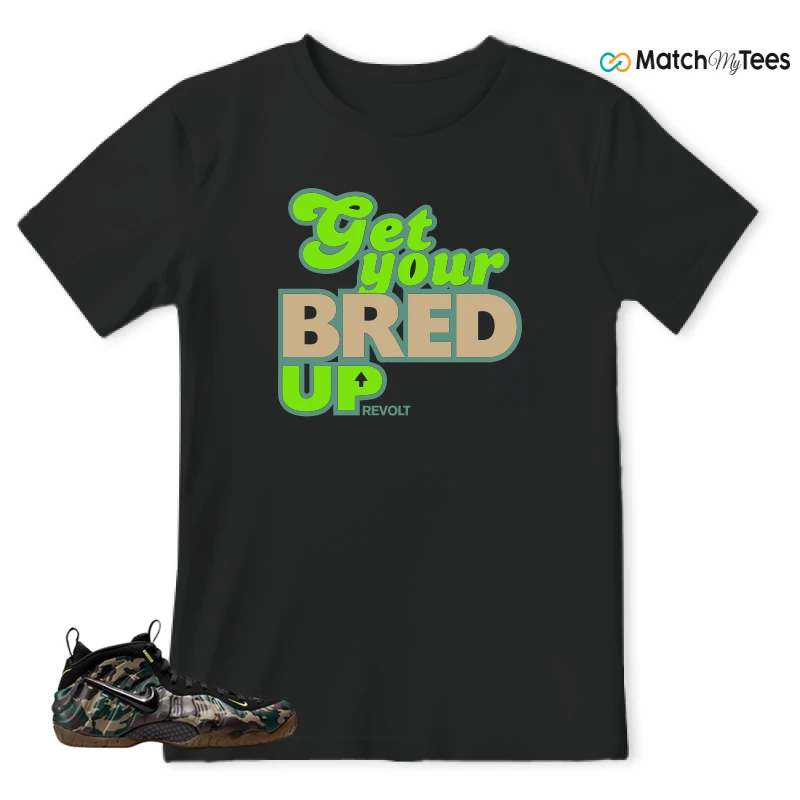 NIKE AIR FOAMPOSITE PRO GREEN CAMO SNEAKER Matching Tees t-shirt