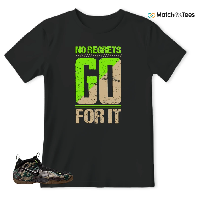 NIKE AIR FOAMPOSITE PRO GREEN CAMO SNEAKER Matching Tees t-shirt