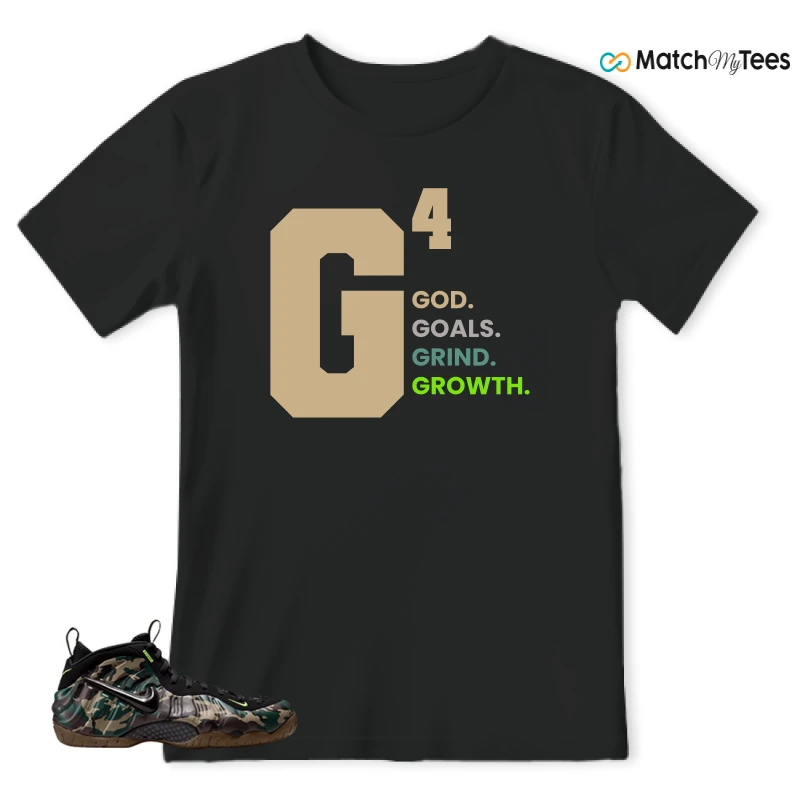 NIKE AIR FOAMPOSITE PRO GREEN CAMO SNEAKER Matching Tees t-shirt