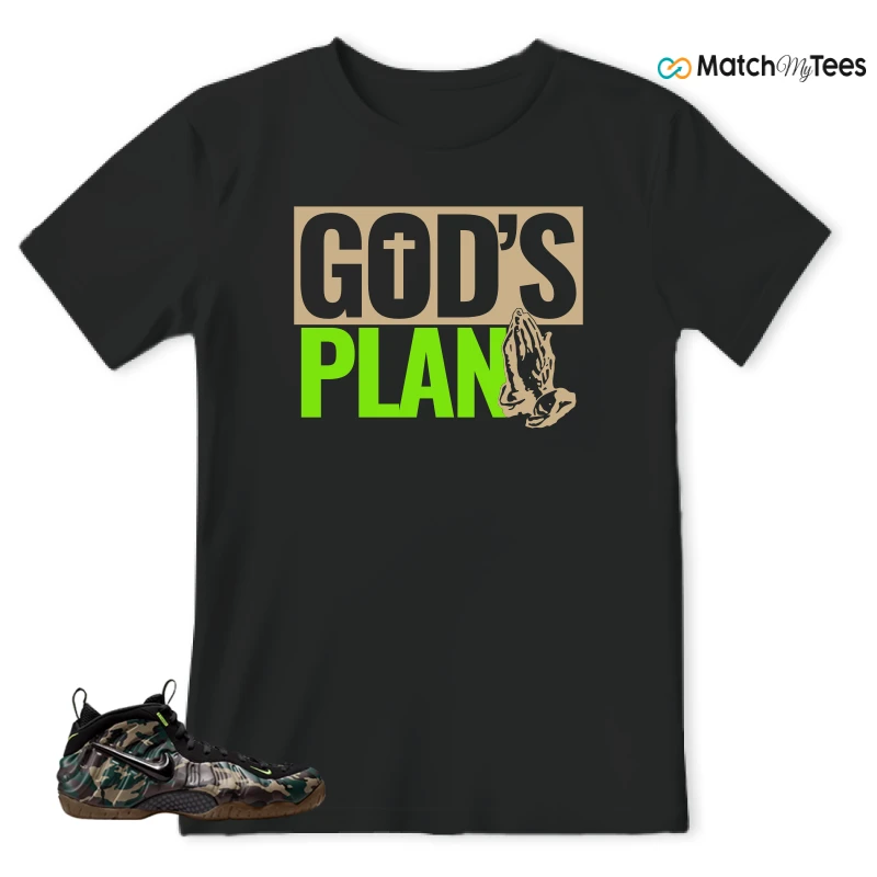 NIKE AIR FOAMPOSITE PRO GREEN CAMO SNEAKER Matching Tees t-shirt