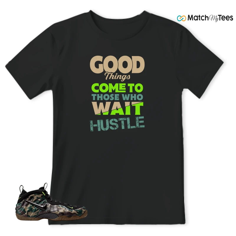 NIKE AIR FOAMPOSITE PRO GREEN CAMO SNEAKER Matching Tees t-shirt