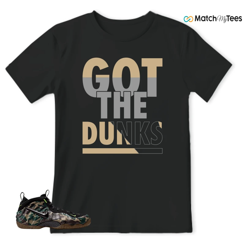 NIKE AIR FOAMPOSITE PRO GREEN CAMO SNEAKER Matching Tees t-shirt
