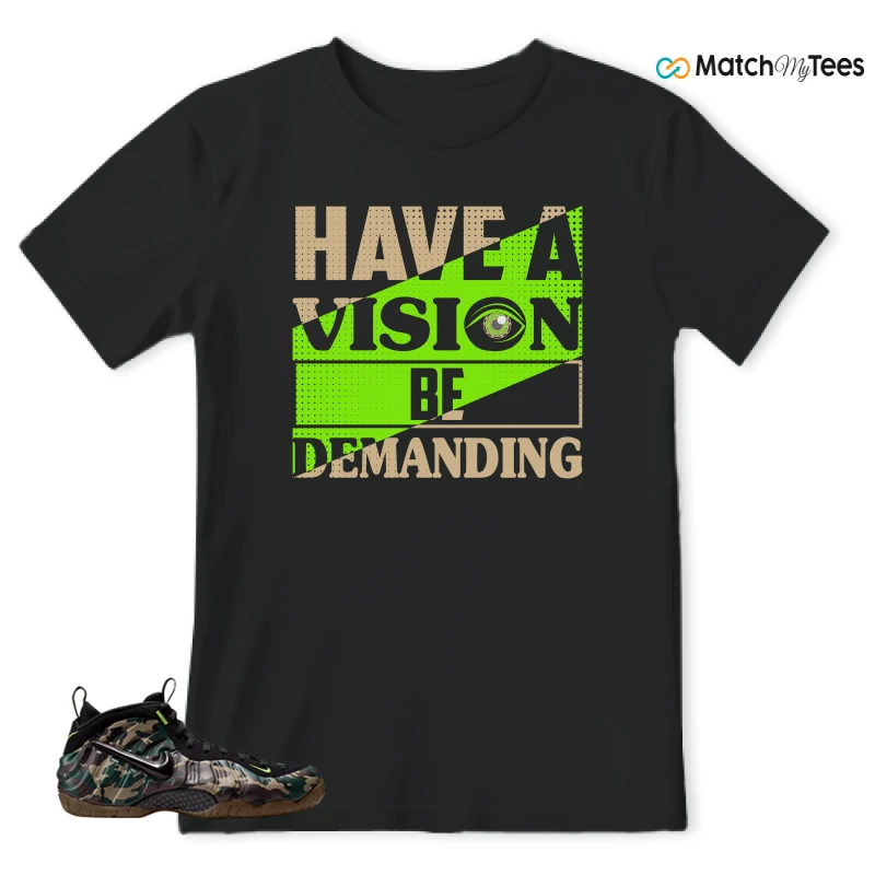 NIKE AIR FOAMPOSITE PRO GREEN CAMO SNEAKER Matching Tees t-shirt
