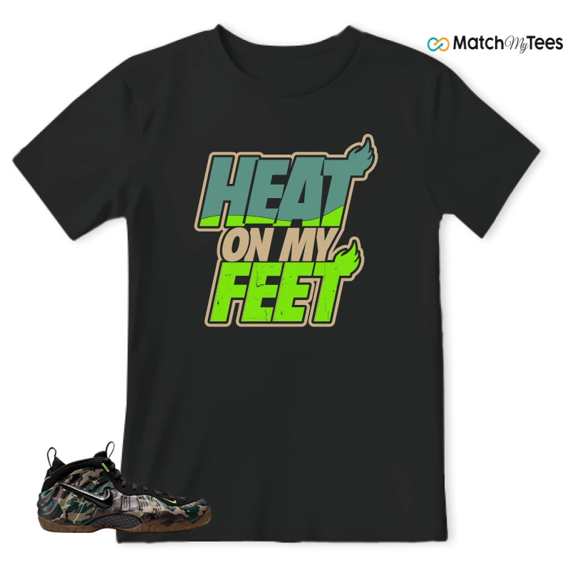 NIKE AIR FOAMPOSITE PRO GREEN CAMO SNEAKER Matching Tees t-shirt