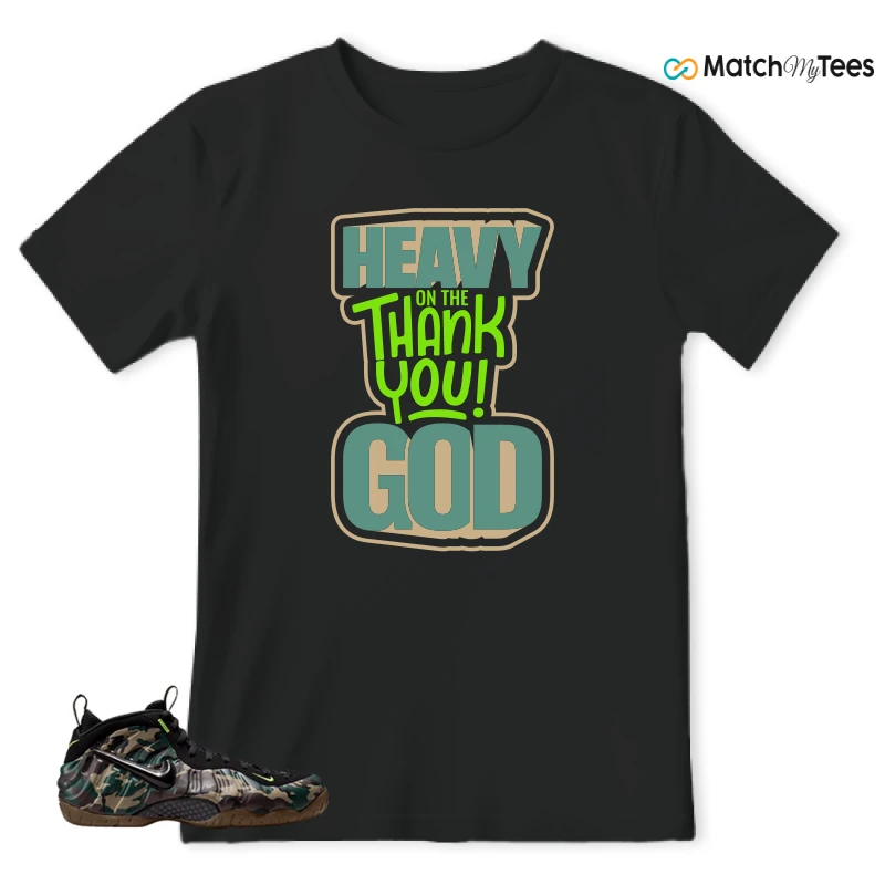 NIKE AIR FOAMPOSITE PRO GREEN CAMO SNEAKER Matching Tees t-shirt