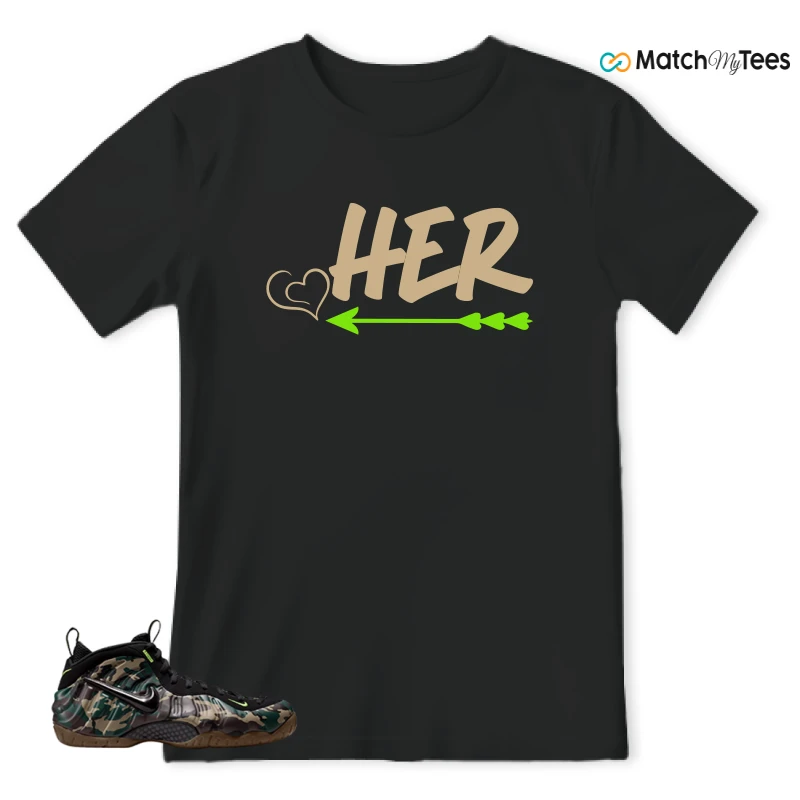 NIKE AIR FOAMPOSITE PRO GREEN CAMO SNEAKER Matching Tees t-shirt