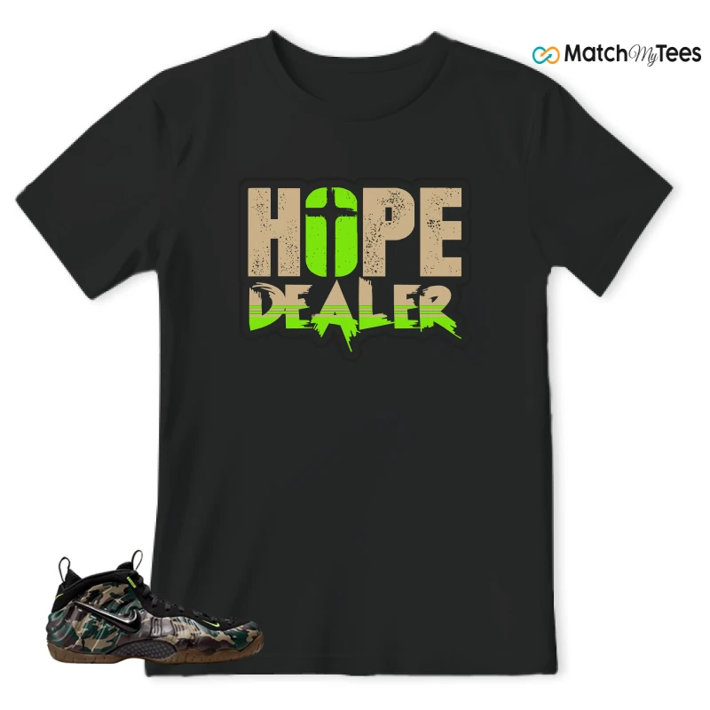 NIKE AIR FOAMPOSITE PRO GREEN CAMO SNEAKER Matching Tees t-shirt