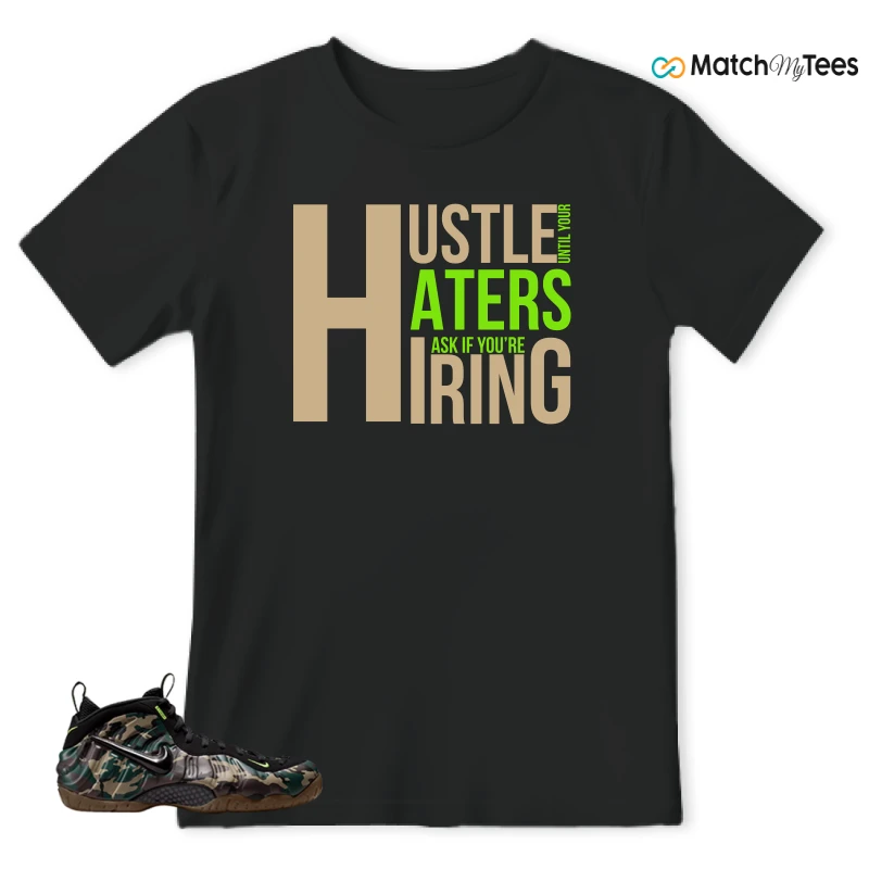 NIKE AIR FOAMPOSITE PRO GREEN CAMO SNEAKER Matching Tees t-shirt