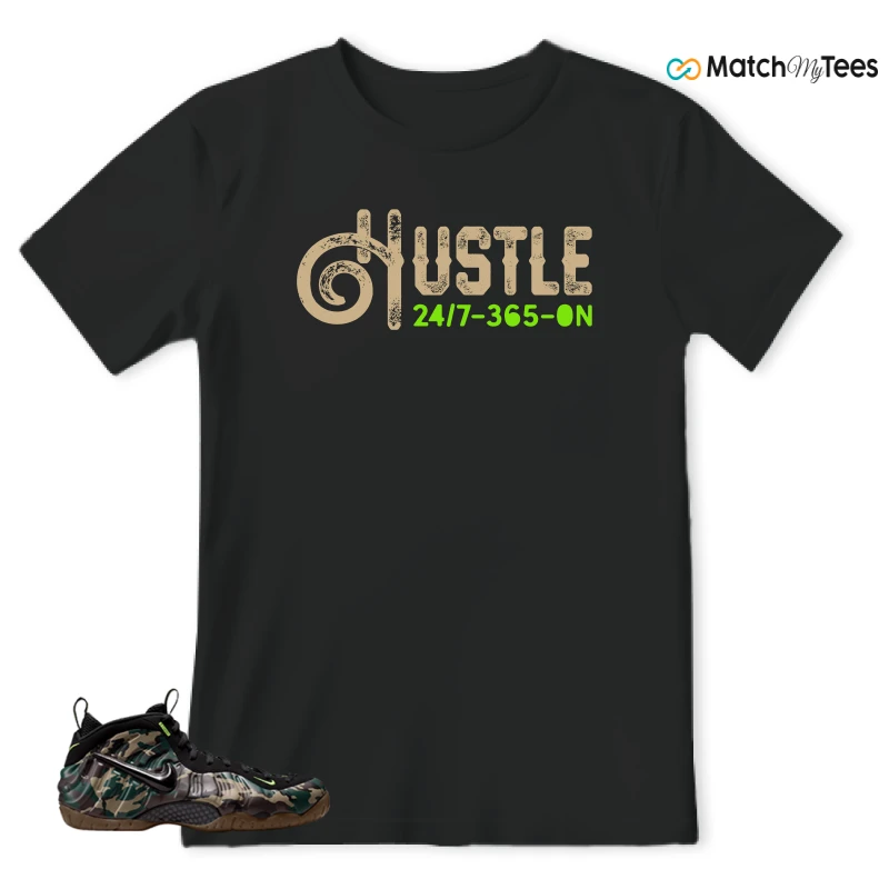 NIKE AIR FOAMPOSITE PRO GREEN CAMO SNEAKER Matching Tees t-shirt