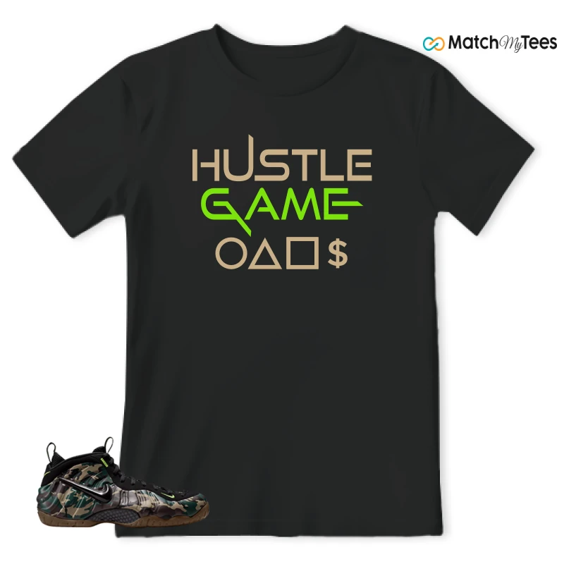 NIKE AIR FOAMPOSITE PRO GREEN CAMO SNEAKER Matching Tees t-shirt