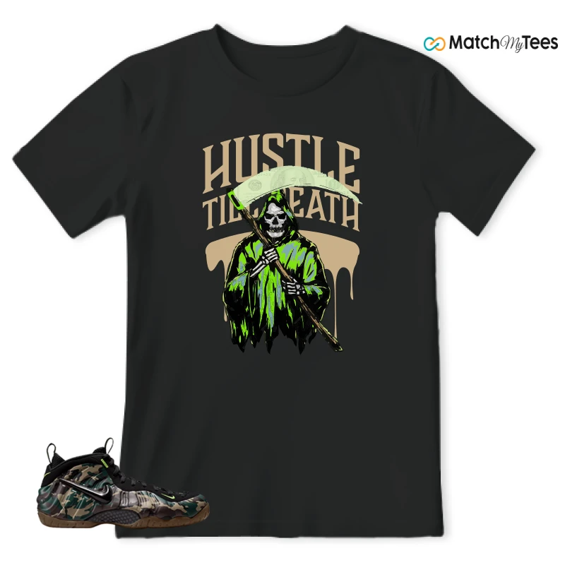 NIKE AIR FOAMPOSITE PRO GREEN CAMO SNEAKER Matching Tees t-shirt