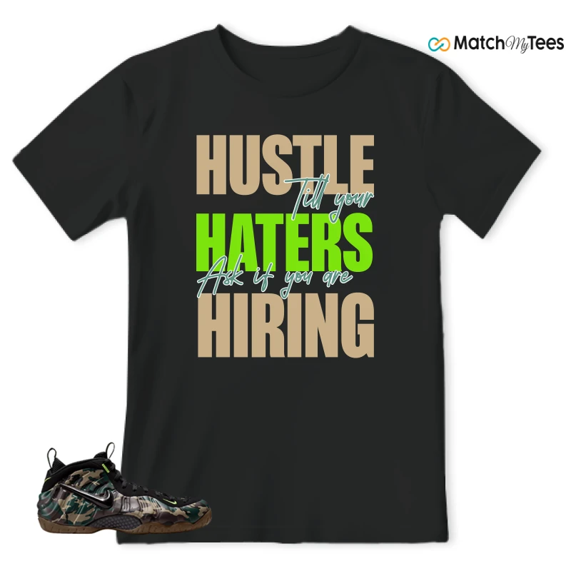 NIKE AIR FOAMPOSITE PRO GREEN CAMO SNEAKER Matching Tees t-shirt