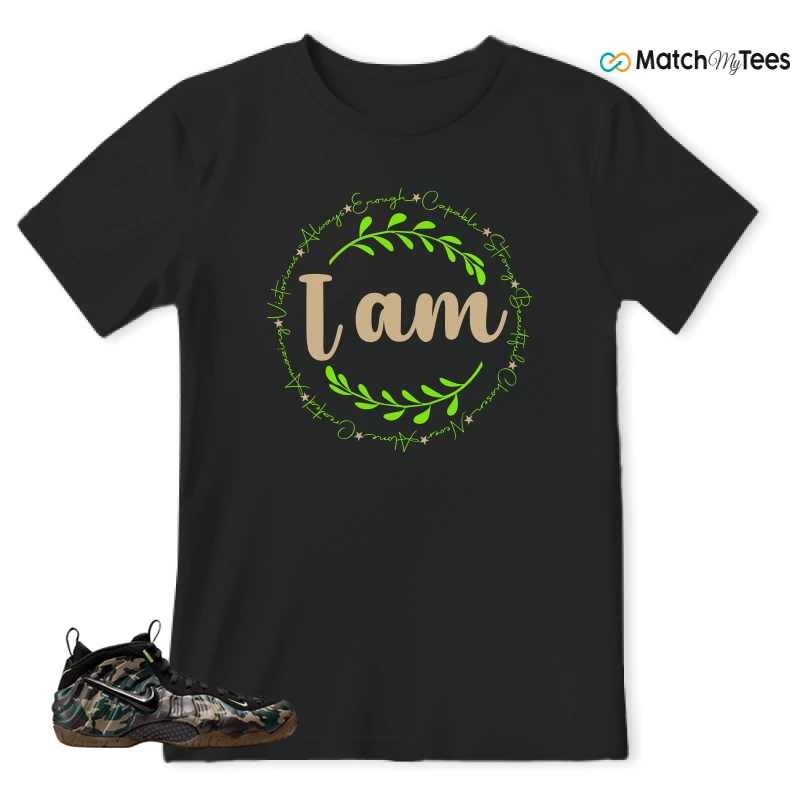 NIKE AIR FOAMPOSITE PRO GREEN CAMO SNEAKER Matching Tees t-shirt