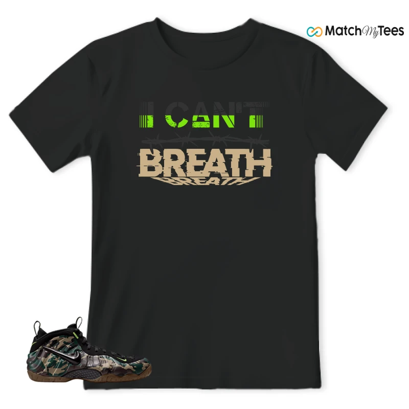 NIKE AIR FOAMPOSITE PRO GREEN CAMO SNEAKER Matching Tees t-shirt
