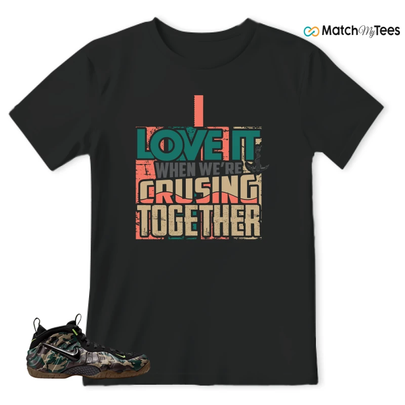 NIKE AIR FOAMPOSITE PRO GREEN CAMO SNEAKER Matching Tees t-shirt