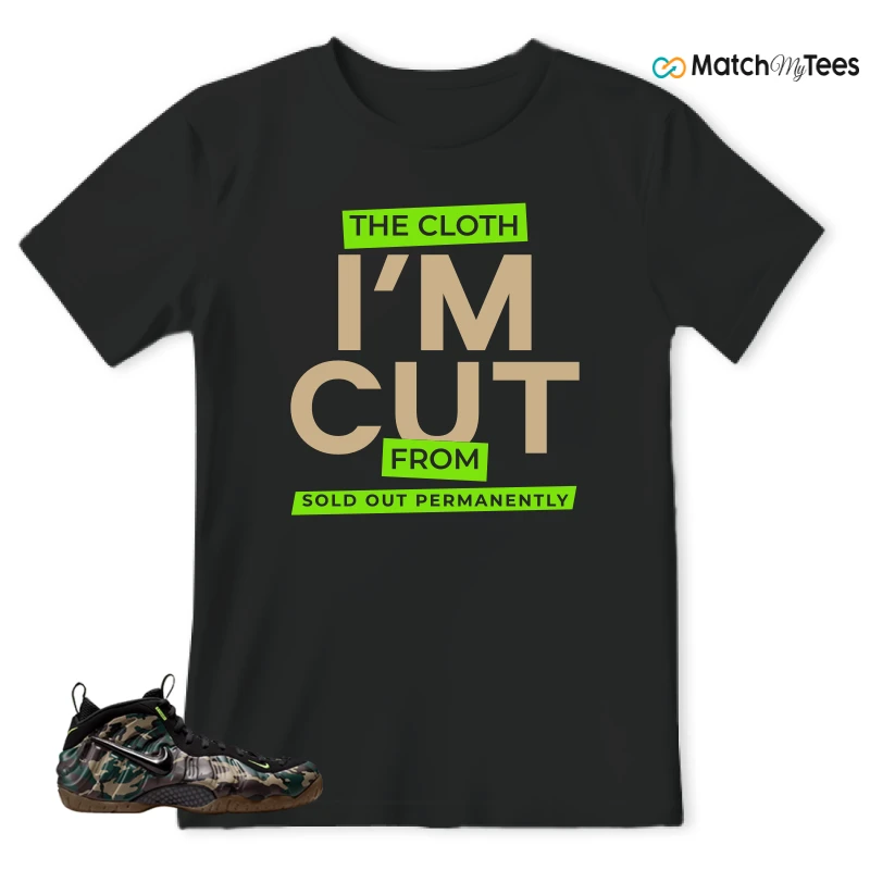 NIKE AIR FOAMPOSITE PRO GREEN CAMO SNEAKER Matching Tees t-shirt