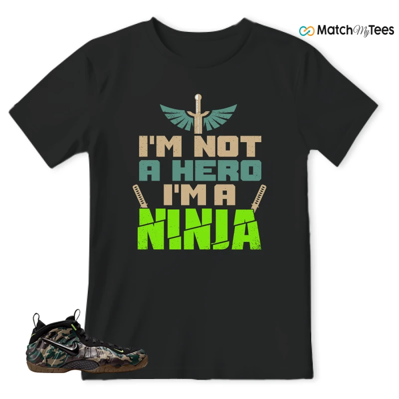 NIKE AIR FOAMPOSITE PRO GREEN CAMO SNEAKER Matching Tees t-shirt