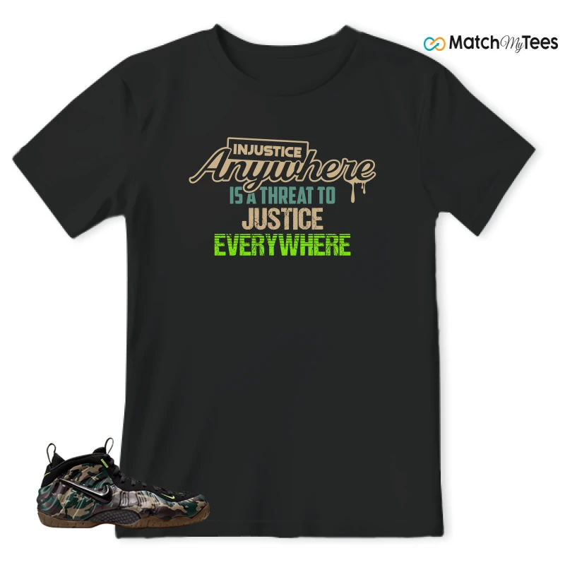 NIKE AIR FOAMPOSITE PRO GREEN CAMO SNEAKER Matching Tees t-shirt