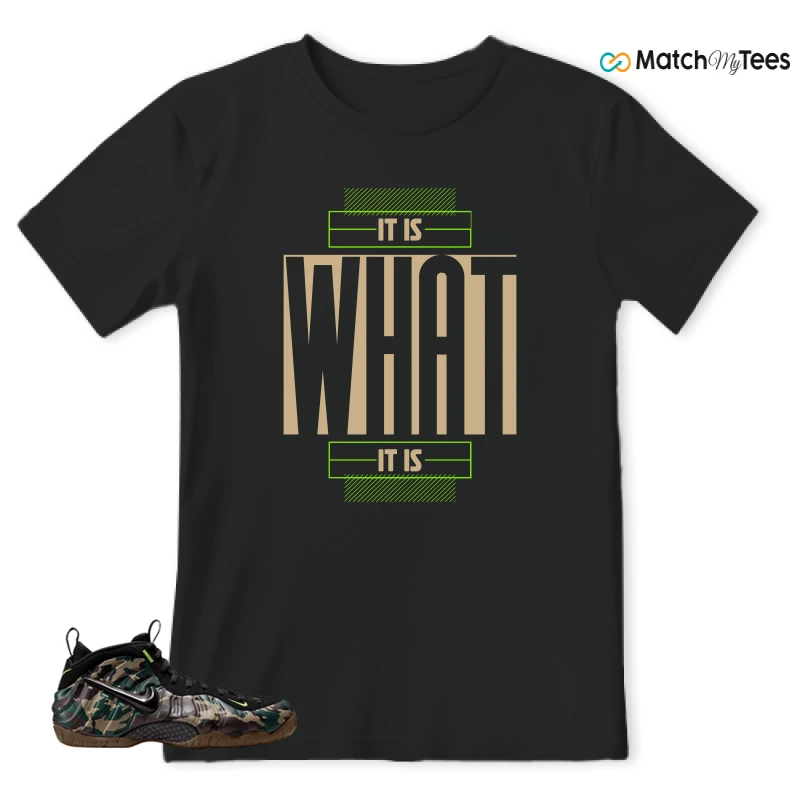 NIKE AIR FOAMPOSITE PRO GREEN CAMO SNEAKER Matching Tees t-shirt