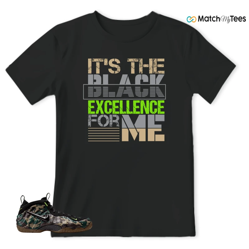 NIKE AIR FOAMPOSITE PRO GREEN CAMO SNEAKER Matching Tees t-shirt