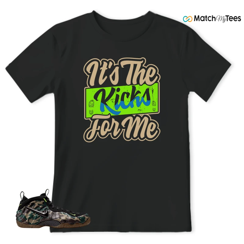 NIKE AIR FOAMPOSITE PRO GREEN CAMO SNEAKER Matching Tees t-shirt