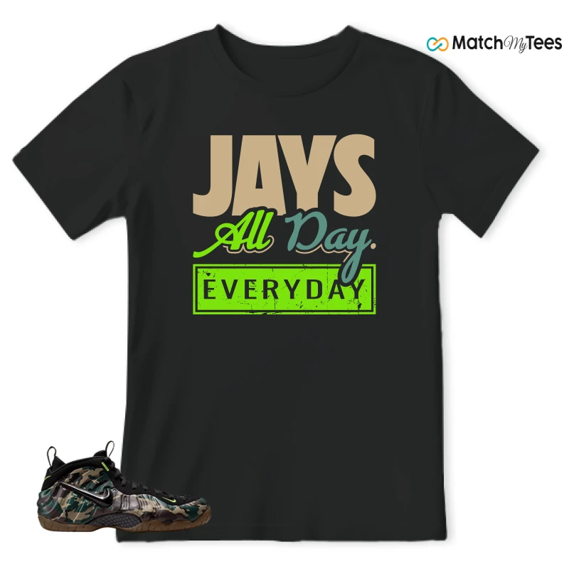 NIKE AIR FOAMPOSITE PRO GREEN CAMO SNEAKER Matching Tees t-shirt