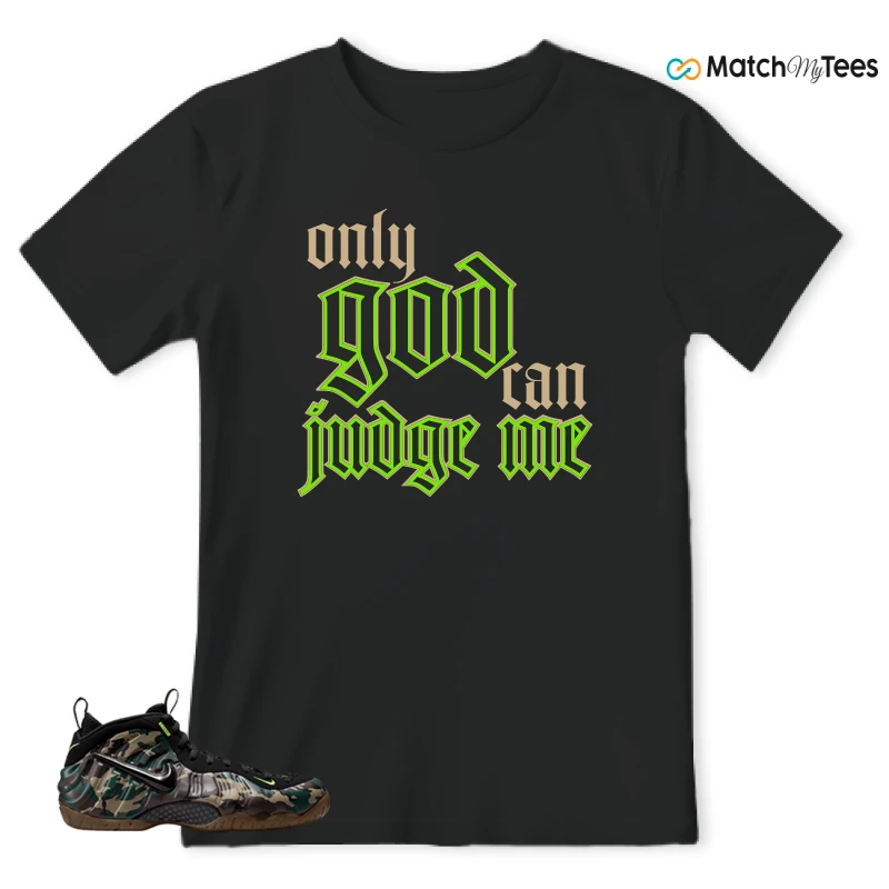 NIKE AIR FOAMPOSITE PRO GREEN CAMO SNEAKER Matching Tees t-shirt