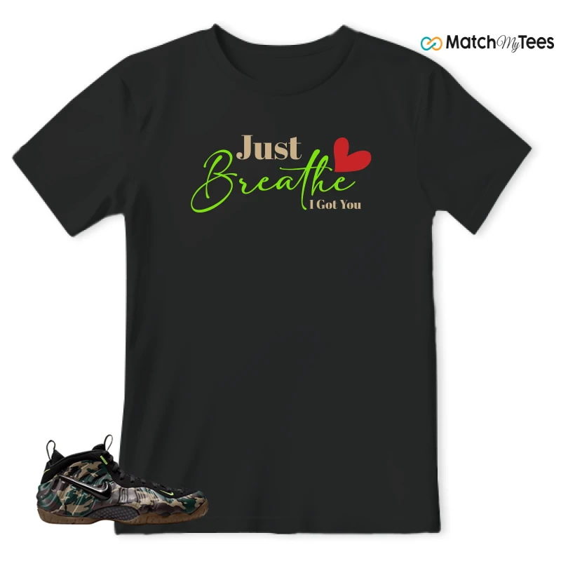 NIKE AIR FOAMPOSITE PRO GREEN CAMO SNEAKER Matching Tees t-shirt