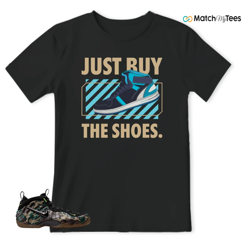 NIKE AIR FOAMPOSITE PRO GREEN CAMO SNEAKER Matching Tees t-shirt