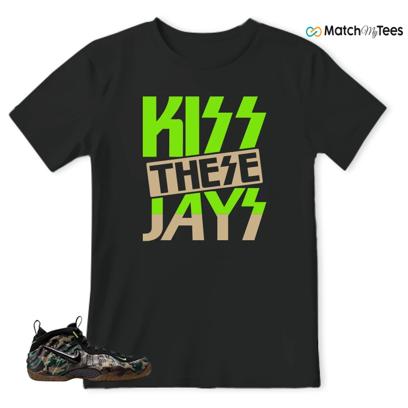 NIKE AIR FOAMPOSITE PRO GREEN CAMO SNEAKER Matching Tees t-shirt