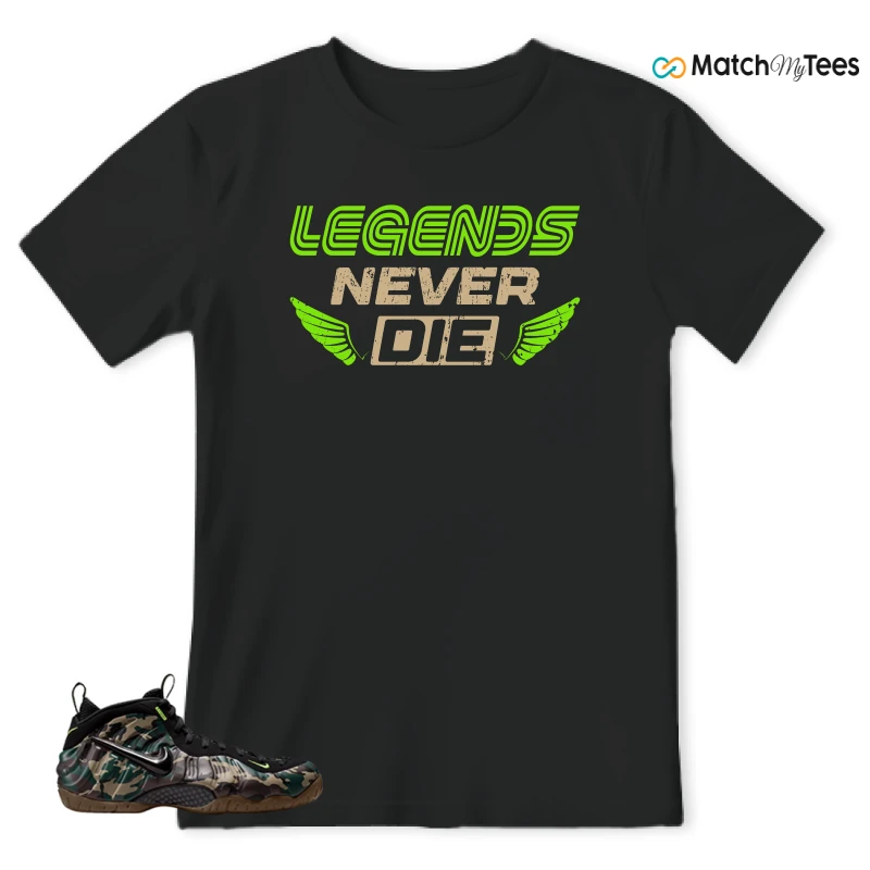 NIKE AIR FOAMPOSITE PRO GREEN CAMO SNEAKER Matching Tees t-shirt