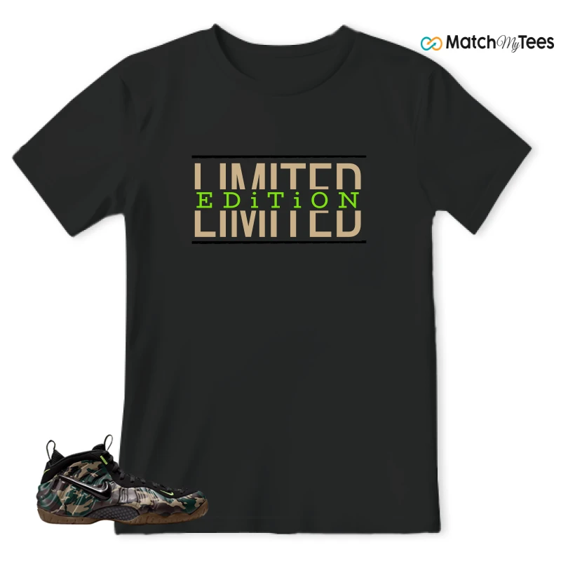 NIKE AIR FOAMPOSITE PRO GREEN CAMO SNEAKER Matching Tees t-shirt