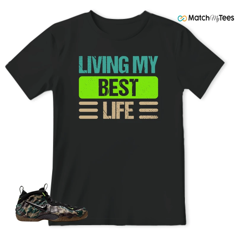 NIKE AIR FOAMPOSITE PRO GREEN CAMO SNEAKER Matching Tees t-shirt