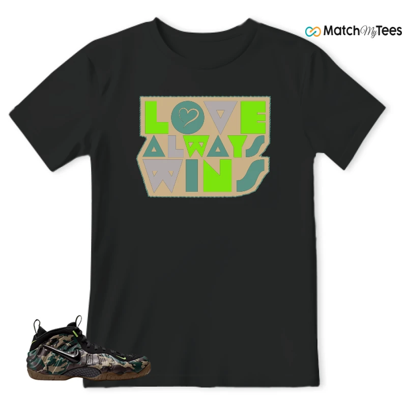 NIKE AIR FOAMPOSITE PRO GREEN CAMO SNEAKER Matching Tees t-shirt
