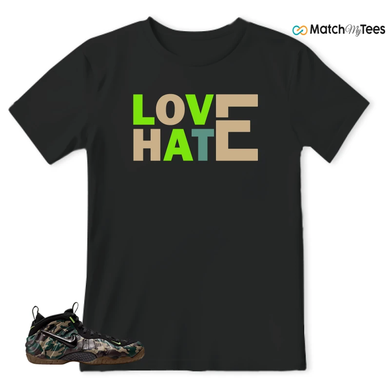 NIKE AIR FOAMPOSITE PRO GREEN CAMO SNEAKER Matching Tees t-shirt
