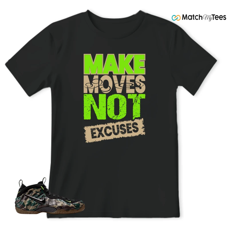 NIKE AIR FOAMPOSITE PRO GREEN CAMO SNEAKER Matching Tees t-shirt