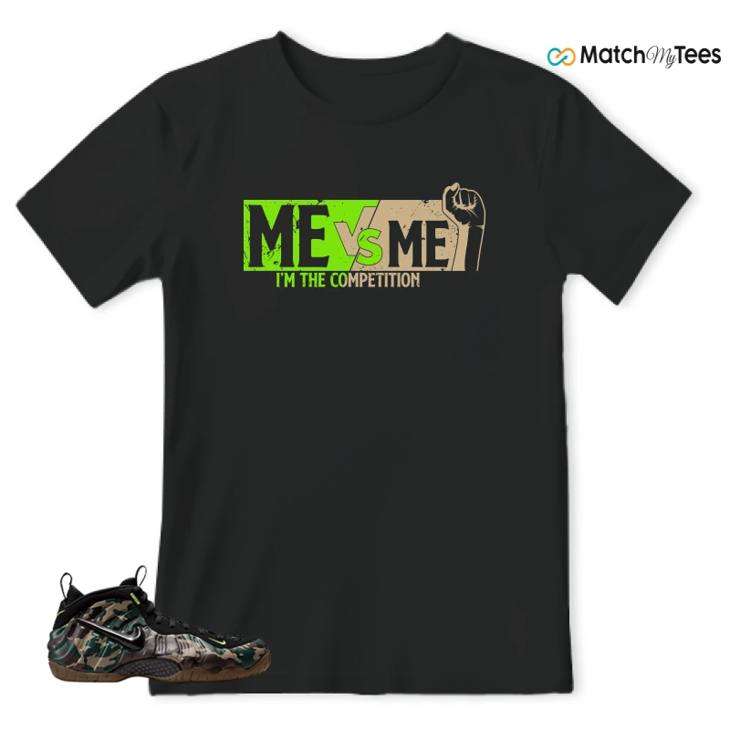 NIKE AIR FOAMPOSITE PRO GREEN CAMO SNEAKER Matching Tees t-shirt