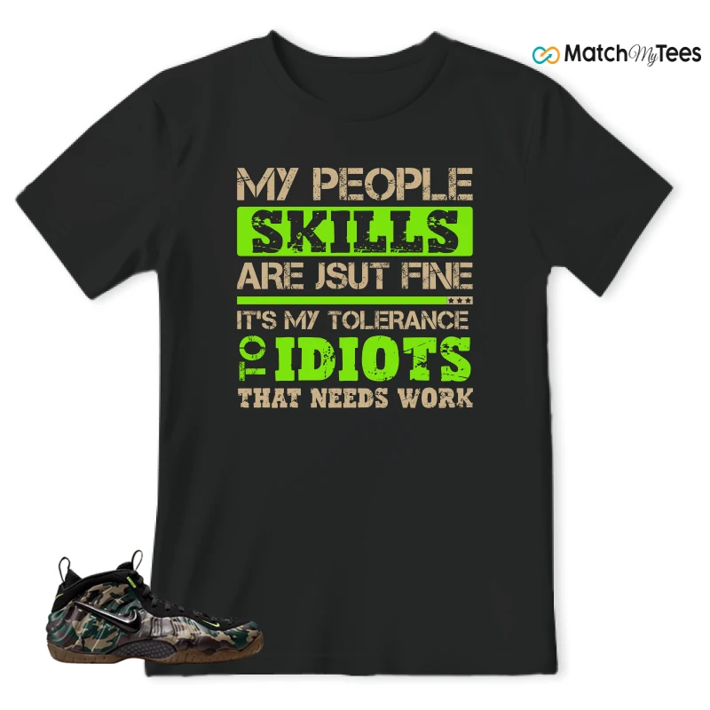 NIKE AIR FOAMPOSITE PRO GREEN CAMO SNEAKER Matching Tees t-shirt