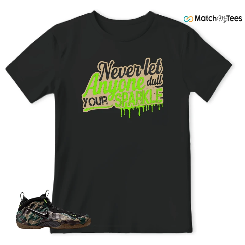 NIKE AIR FOAMPOSITE PRO GREEN CAMO SNEAKER Matching Tees t-shirt